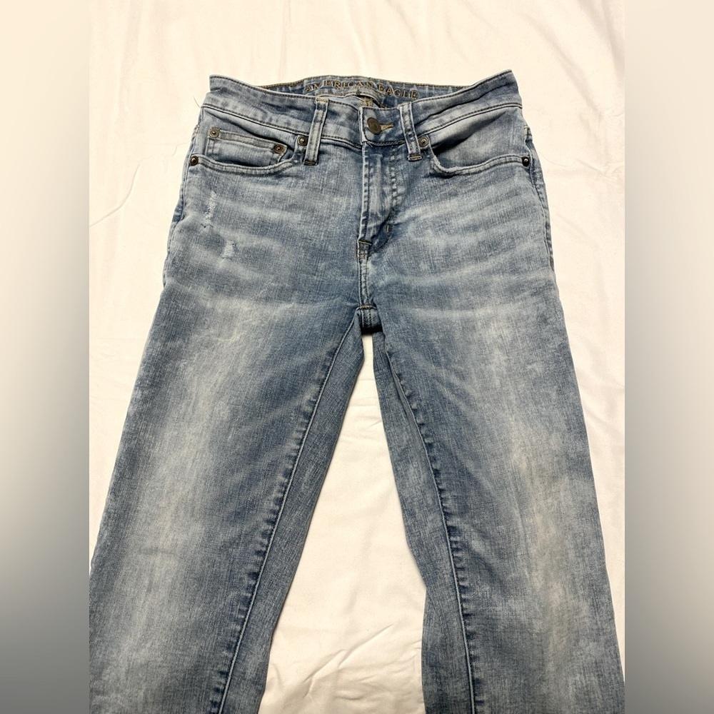 American Eagle | Skinny Distress Washed Jean Pants - W 26
